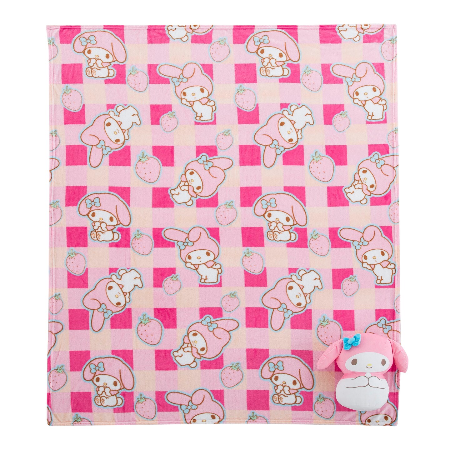 Sario Hello Kitty and Friends Silk Touch Throw Blanket, 50×60 inches and 11 inch Plush Set