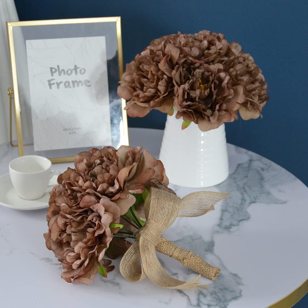 20pcs 5" Artificial Flower Peonies, Silk Peonies with 6" Stems, Flowers Suitable for Wedding Bouquets, Home Party Decoration