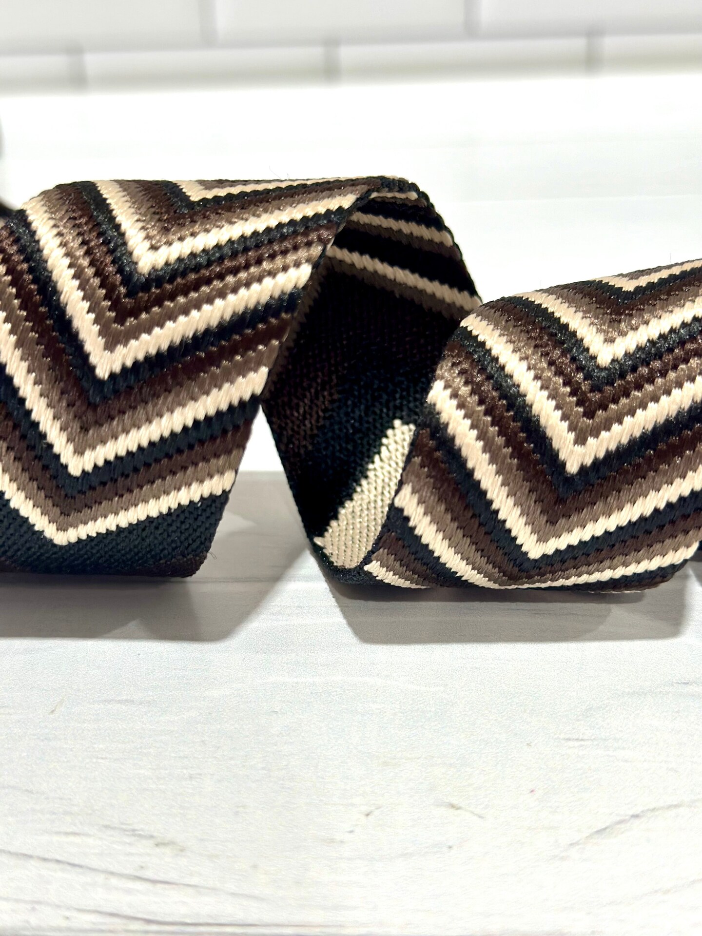Stripe Webbing: Black and Chocolate Webbing Stripe Webbing: Black and Chocolate Webbing