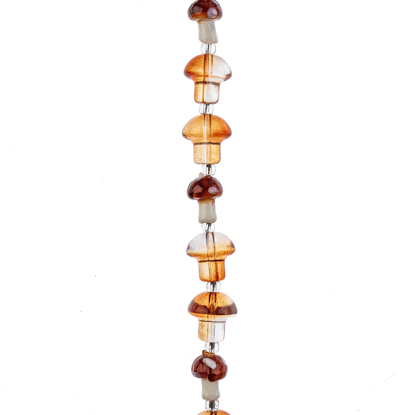 Crystal Lane DIY Glass Garden 13x14mm Mushroom Bead Strand, 11pcs