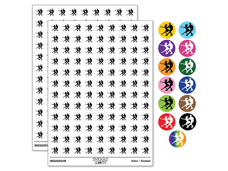 Figure Skating Couple Ice Skaters 200+ 0.50&#x22; Round Stickers