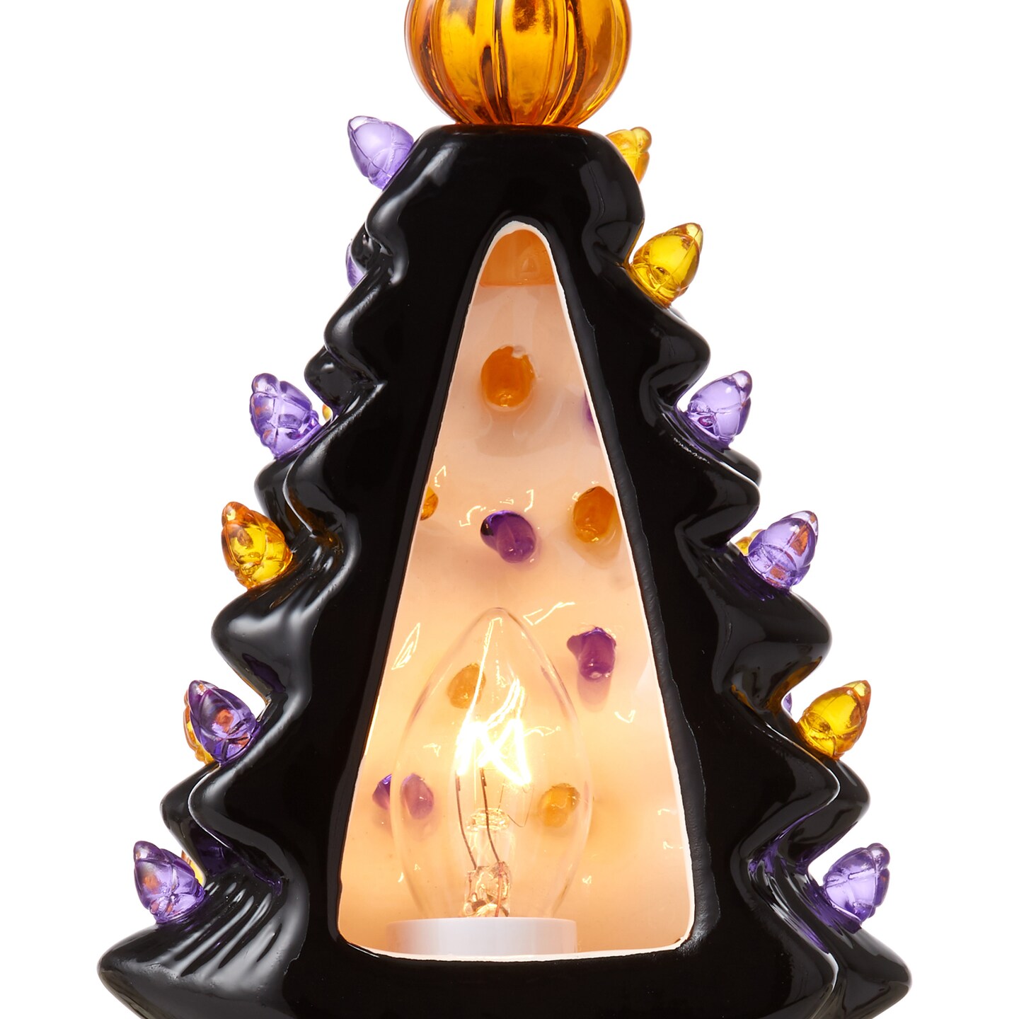 Casafield Ceramic Holiday Night Light - Vintage Decorative Night Light with Bulbs and Star Topper