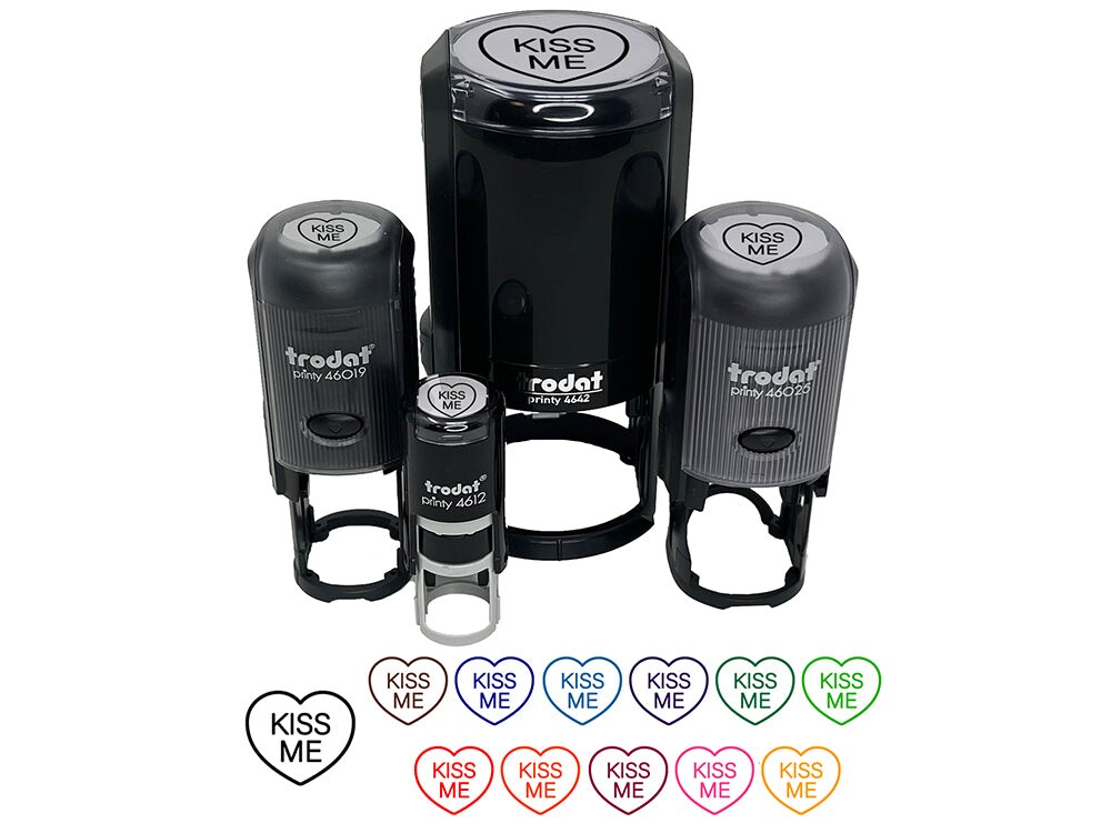 Kiss Me Conversation Heart Self-Inking Rubber Stamp Ink Stamper for Stamping Crafting Planners