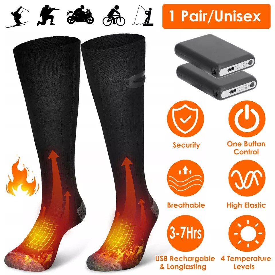 Heated Socks for Men Women Electric Heating Shoe Insoles Battery Heated Socks