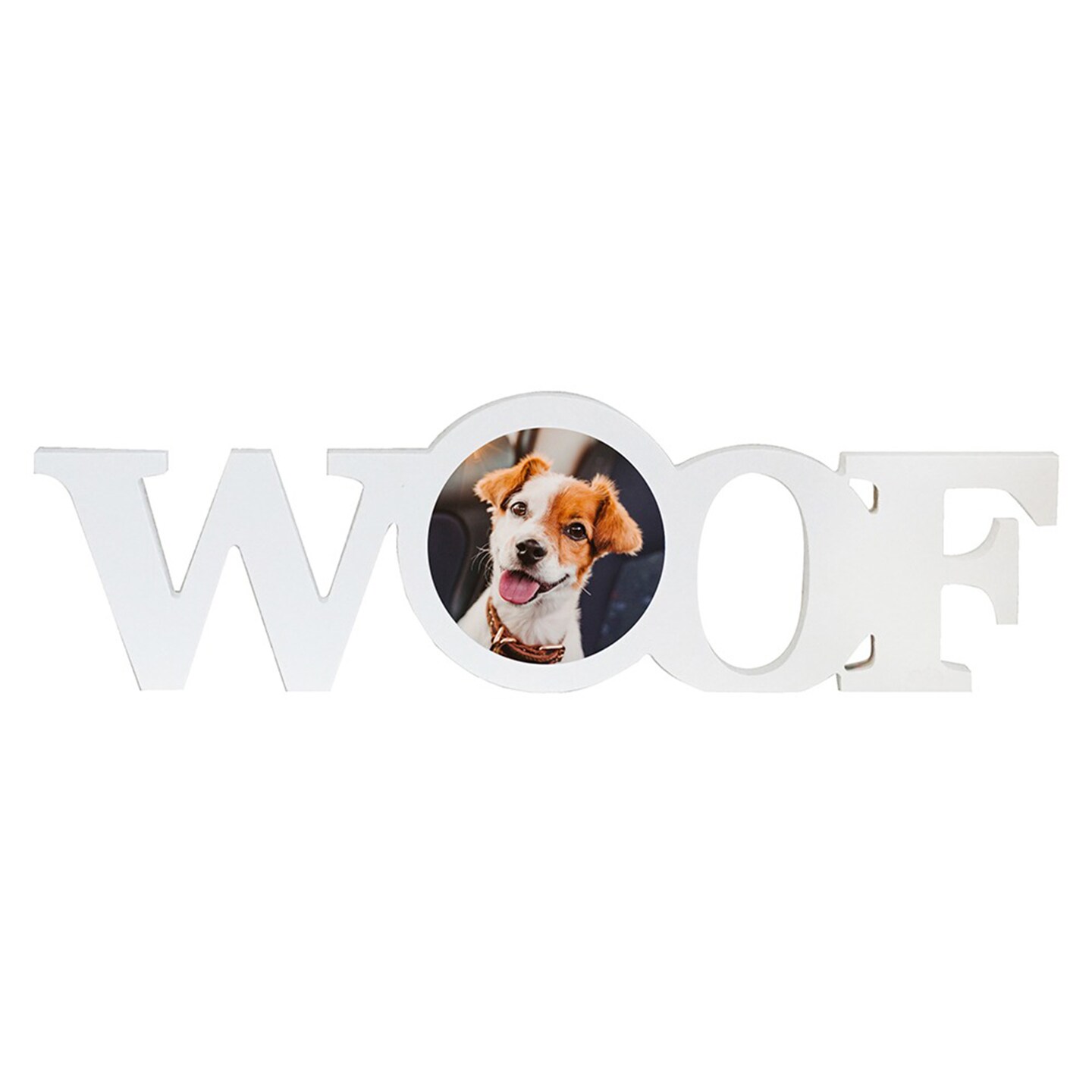 Sublimation Pet Product White Coated Wood Word Blocks D&#xE9;cor for Mantle&#x2013; Sublimation Ready with 3.74&#x201D; Plate- Woof