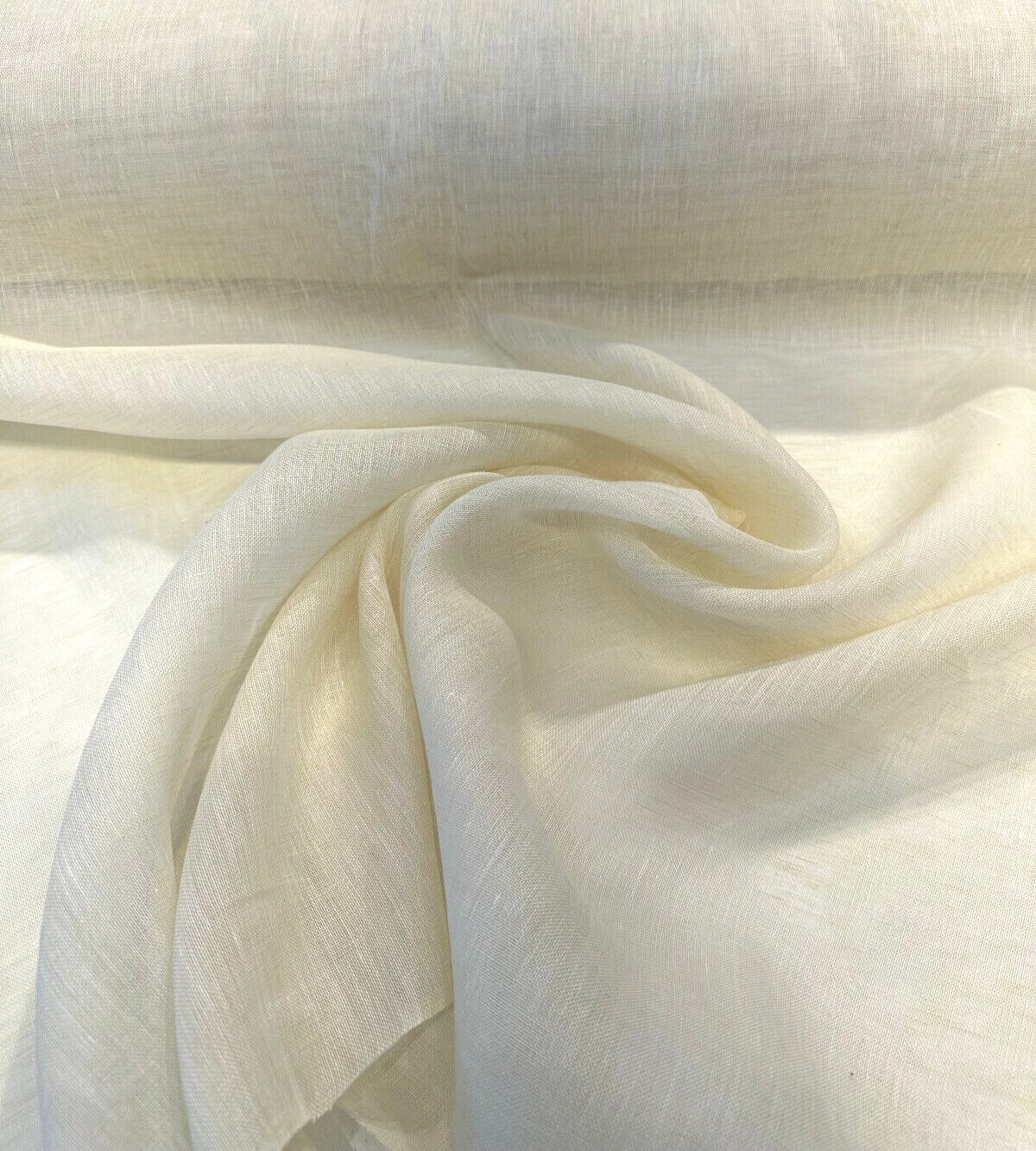 1 Yard Belgian Linen Sheer Solid Bone Beige Curtain Drapery Fabric 59.00 " Width