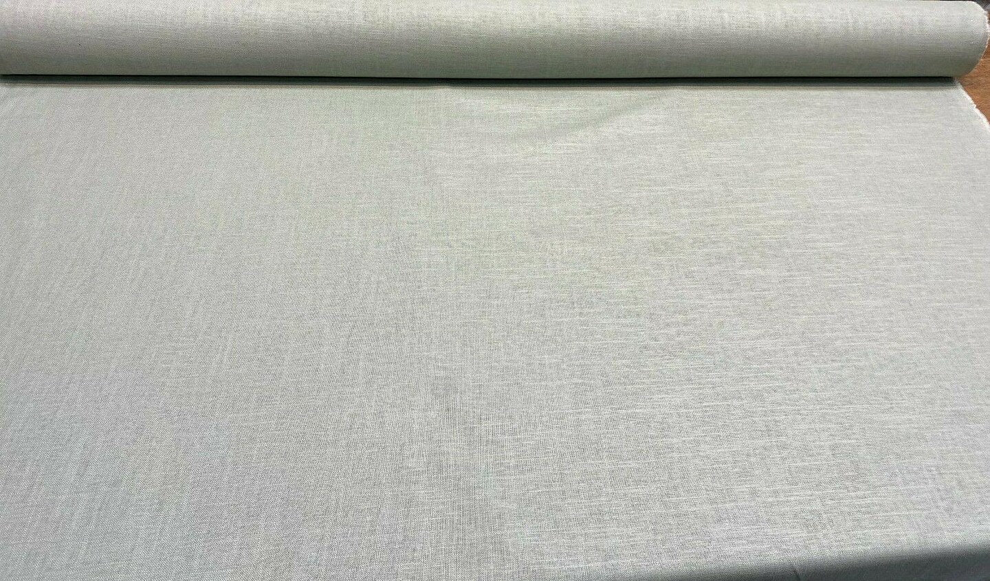 1 Yard Sage Light Green Linen Rayon Upholstery Drapery Fabric 54" Wide