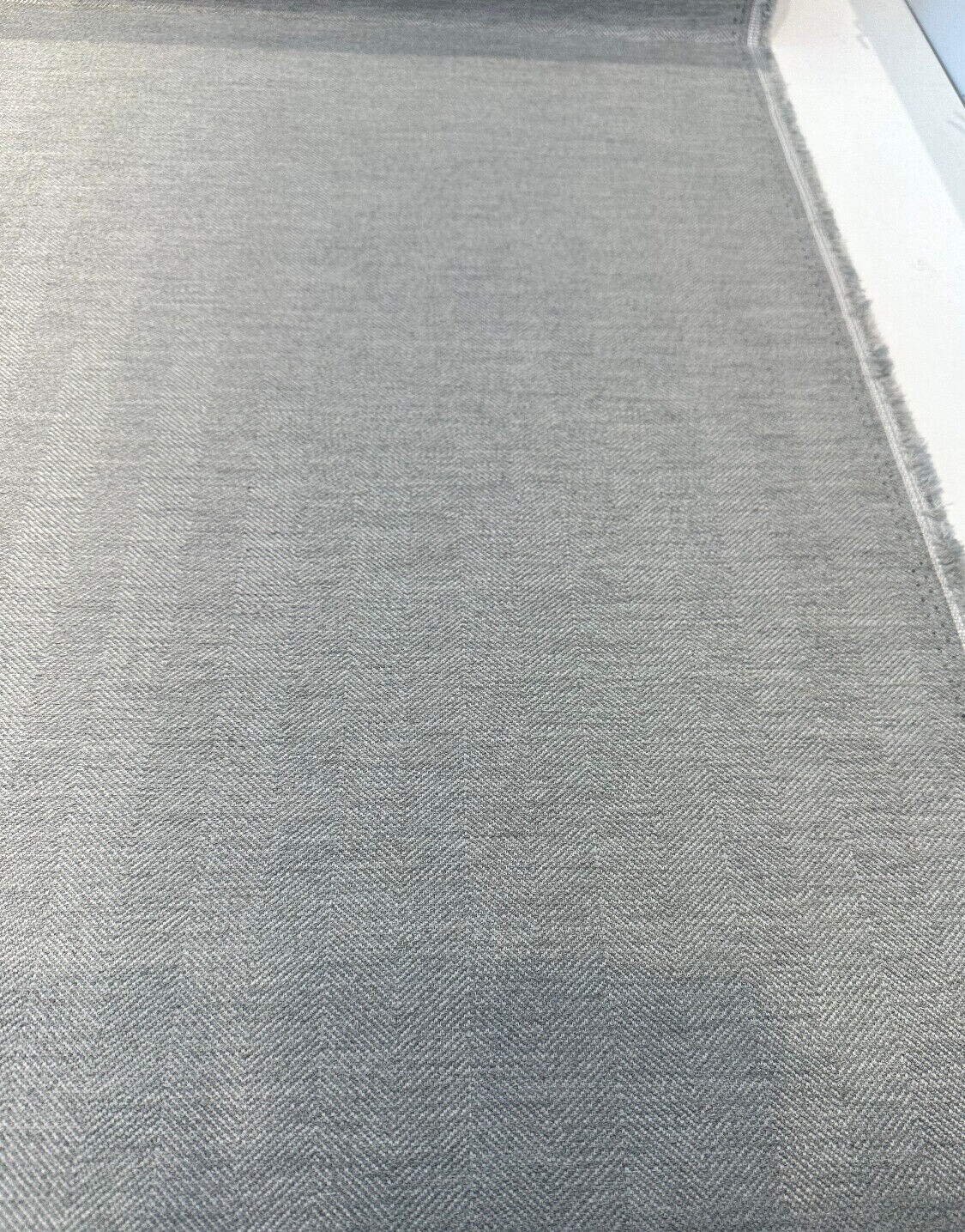 1 Yard Flip Flop Light Gray Oyster Herringbone Outdoor Upholstery Fabric 59 Inches Wide