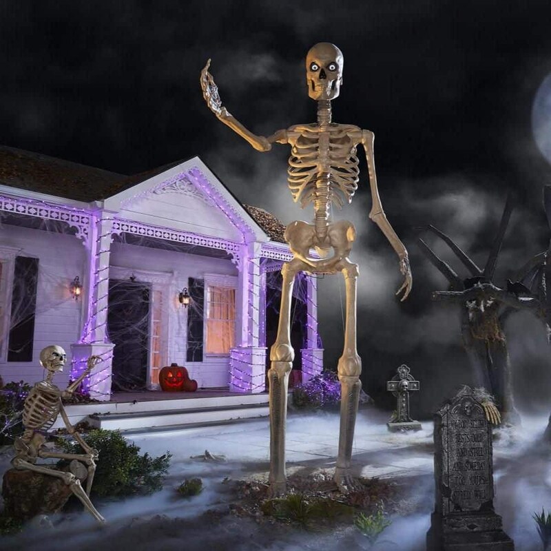 12 ft. Grave &#x26; Bones Giant Sized Skelly with LCD Eyes