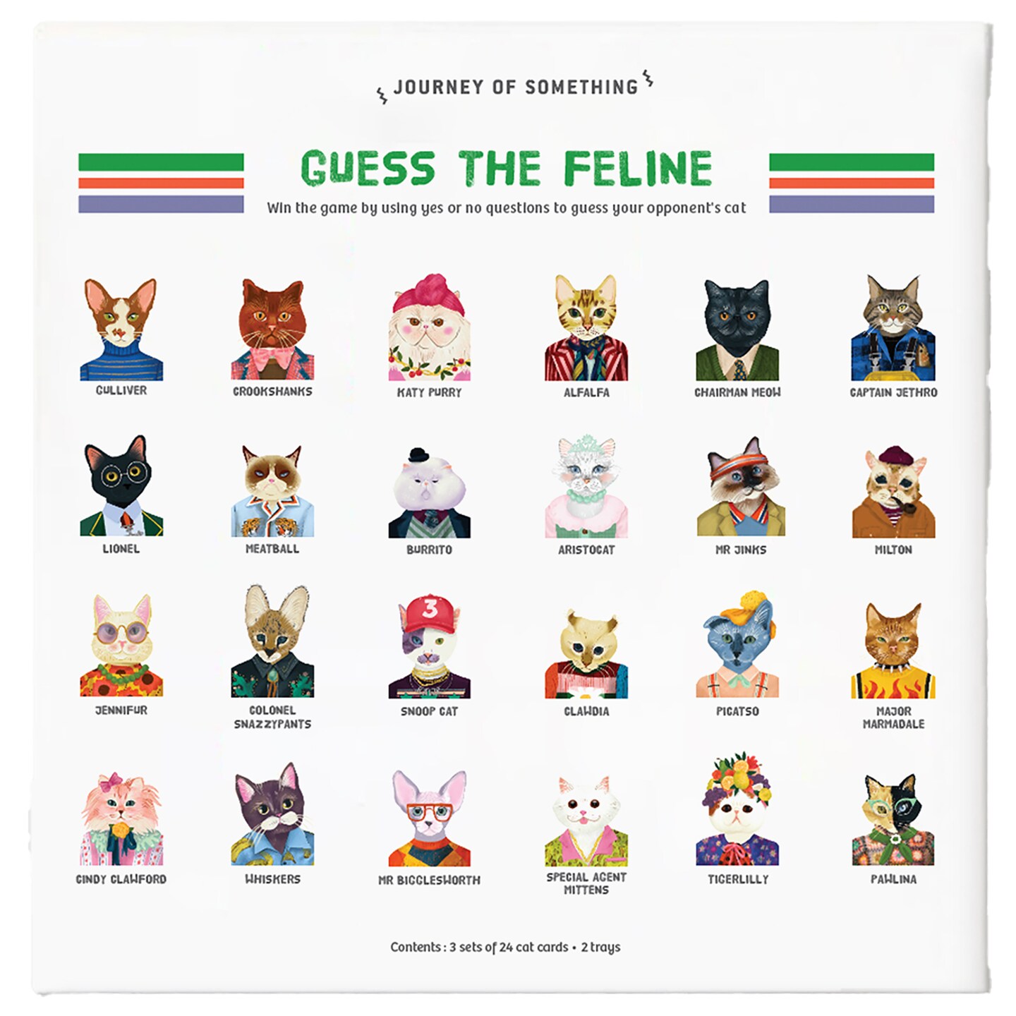 Journey of Something: Guess the Feline - Quirky Cat Guessing Party Game, Ask Yes-No Questions, Playful Animal Card Characters, Family 14+, 2 Players