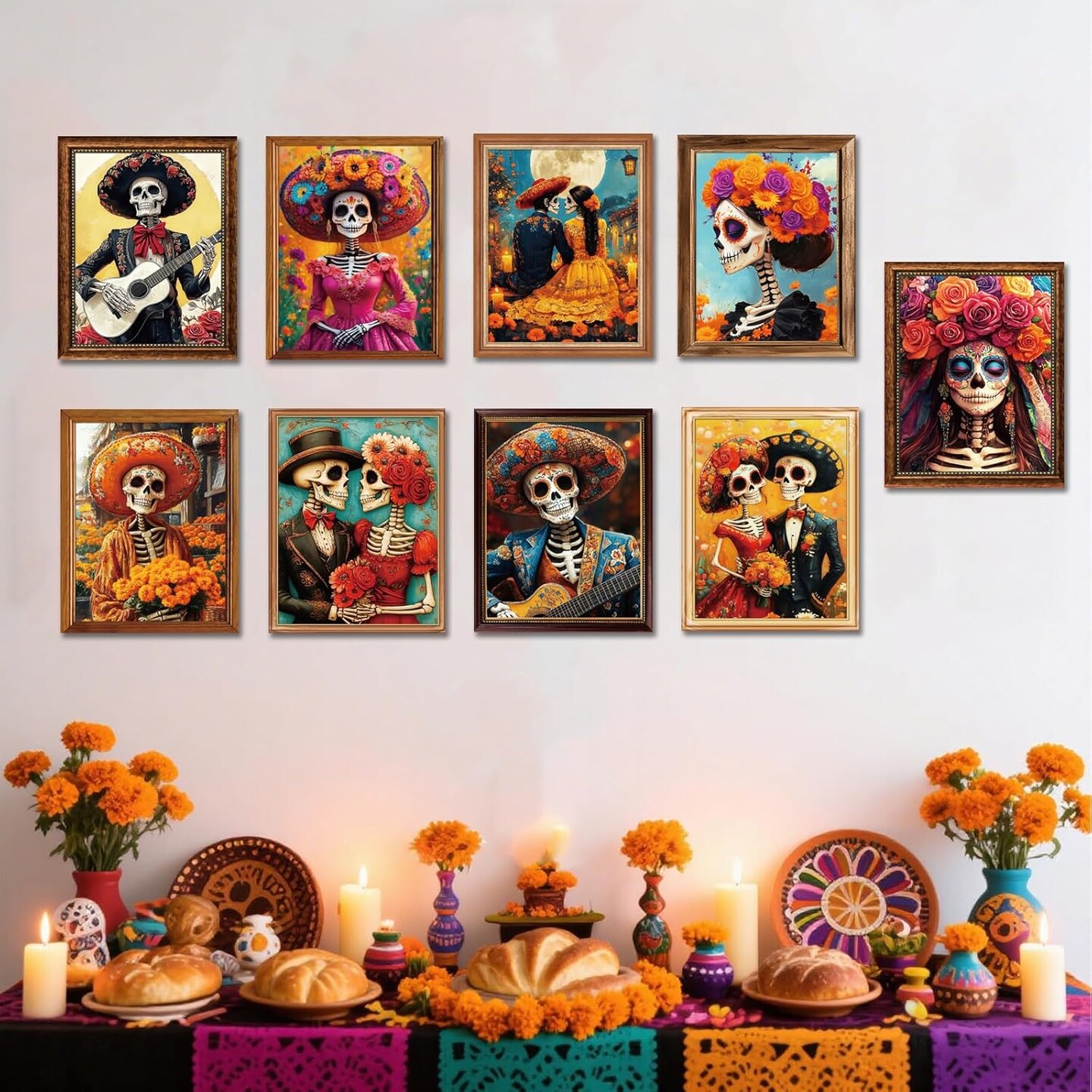 9 Piece Mexican Day of the Dead Decorations
