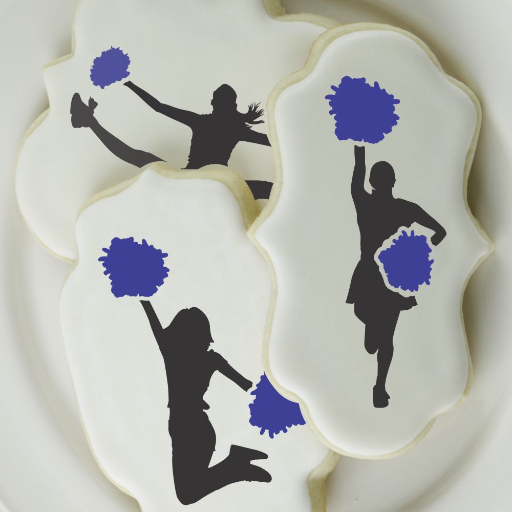 Cheerleading Cookie Stencils | Cheerleader Silhouette Stencil | Confection Couture |