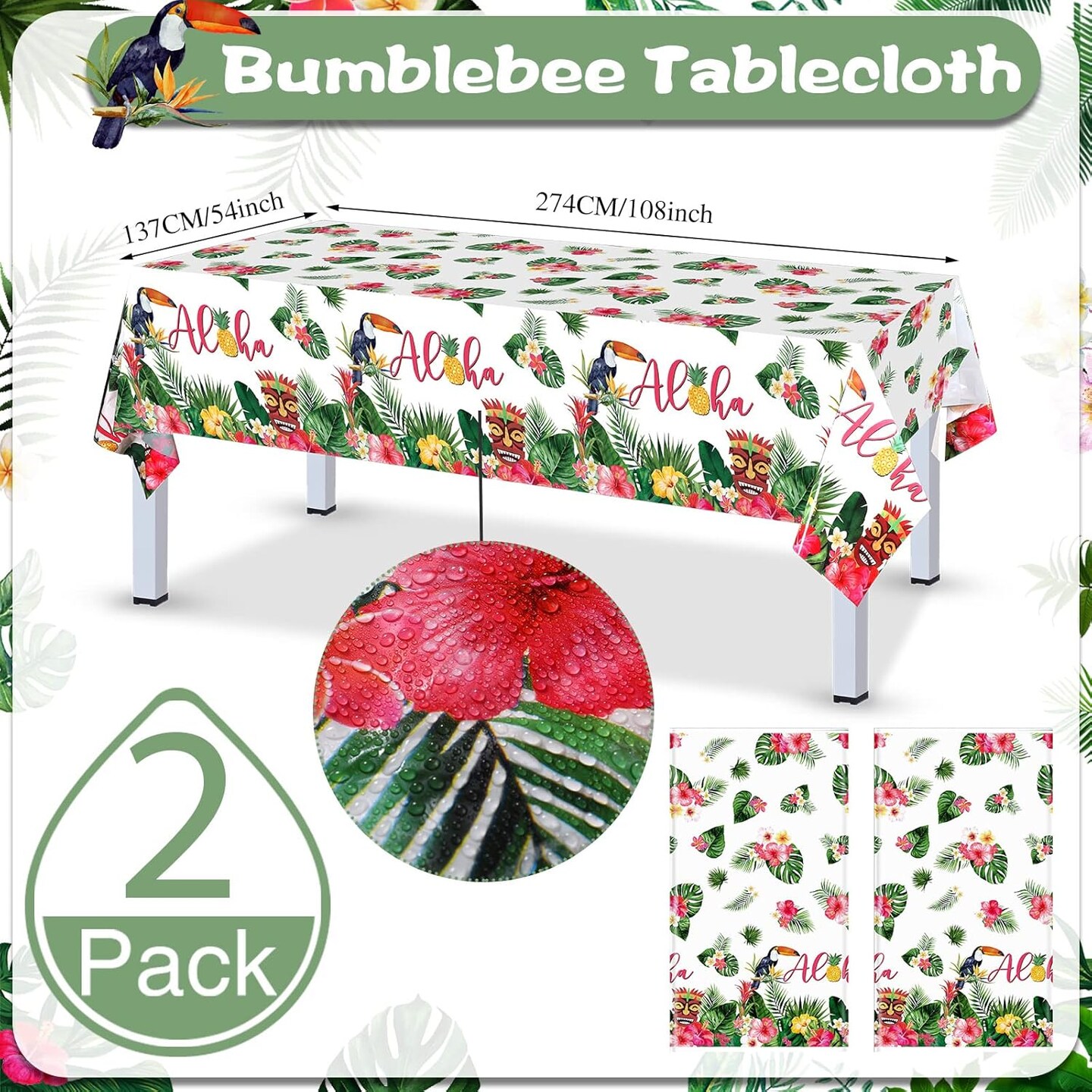 170 Pcs Hawaiian Luau Party Supplies Aloha Plates and Napkins Party Supplies ( 24 Guests)