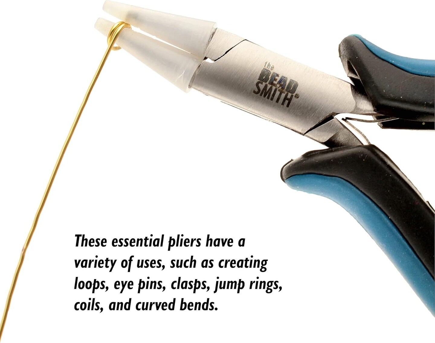 The Beadsmith Stepped Plied with Interchangeable Nylon Jaws – Comfort Grip Handle with Double Leaf Springs – Jewelry Making Tool for Bending & Shaping Wire