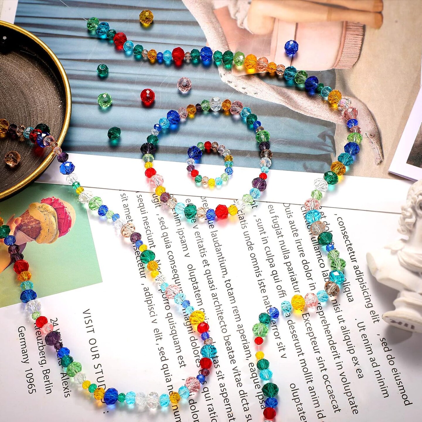 1000 Pcs Glass Beads Bulk Assorted Crystal Beads