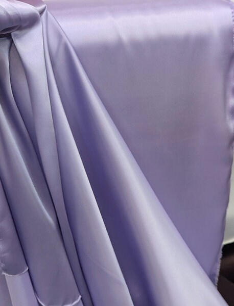 1 Yard Lilac Charmeuse Fabric Soft Shiny Polyester 58 Inch Wide for Sewing and Draping