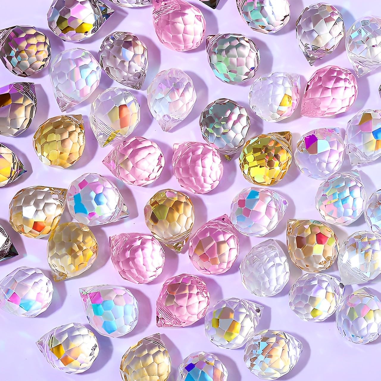 50pcs Glass Beads - Assorted Crystal Beads