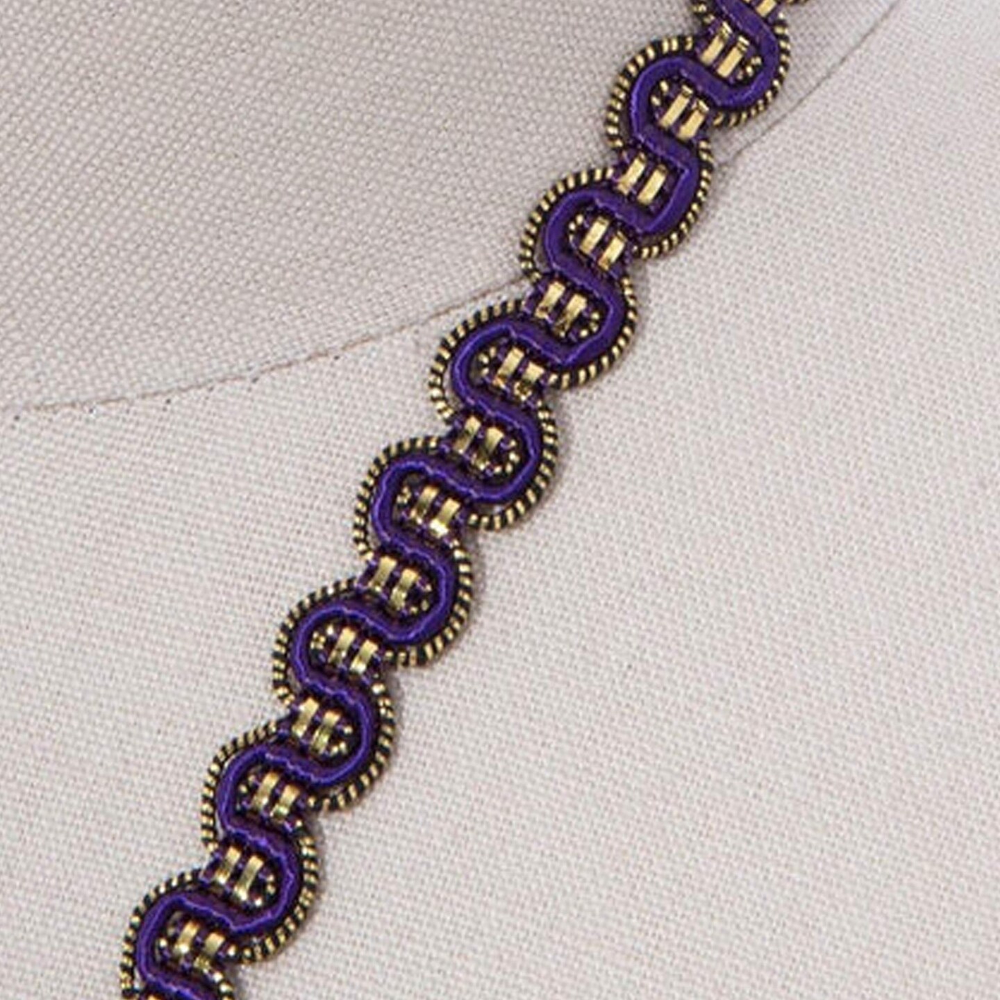 2 Yards 3/8 Inch Eggplant Purple and Gold Gimp Trim for Drapes Pillows and Upholstery Décor