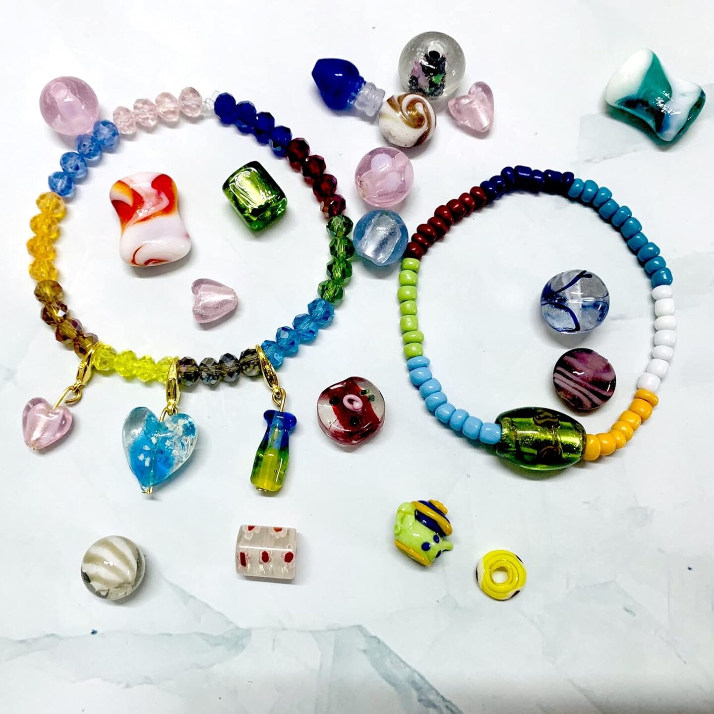 Random Assorted Glass Beads (80 PCS) for Jewelry Making