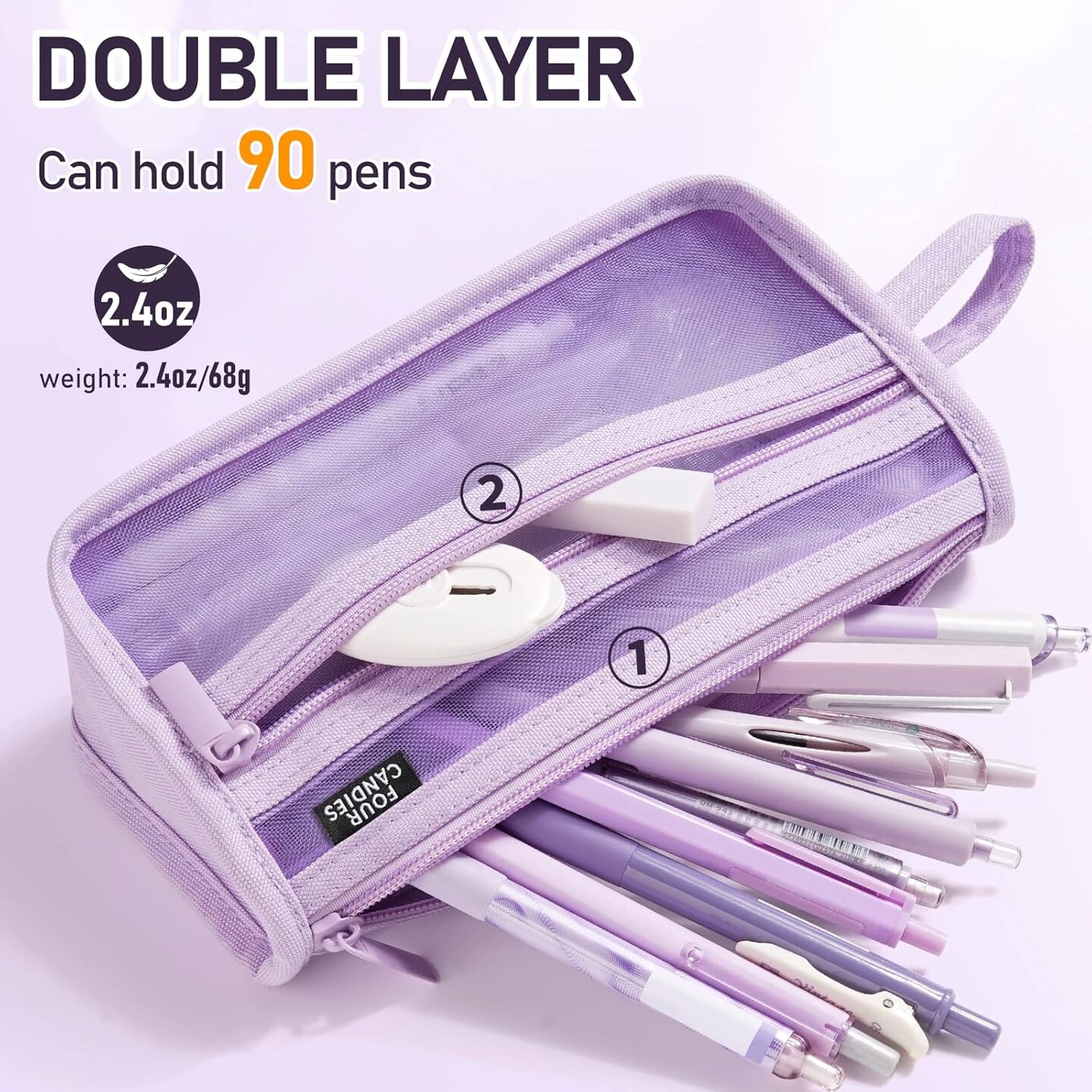 Clear Double-layer Pencil Pouch Marker Pouch