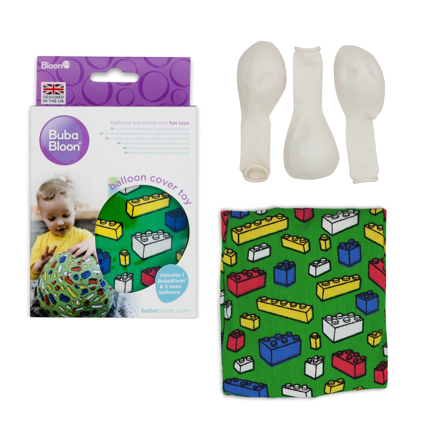 BubaBloon Blocks Green Cotton Balloon Cover Toy