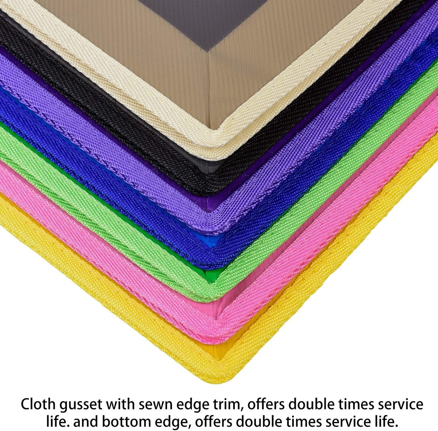 7 Pack B4 Plastic File Folders (Purple, Pink, Yellow, Green, White, Blue, Black)