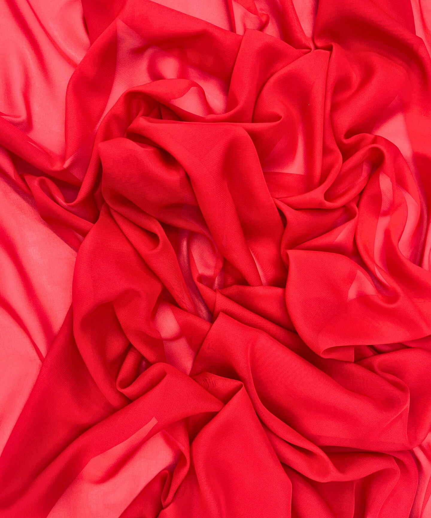 Red Matte Chiffon Fabric by the Yard, 58" Wide Lightweight Sheer Draping Fabric for Chuppah, Wedding Arch, Table Runner