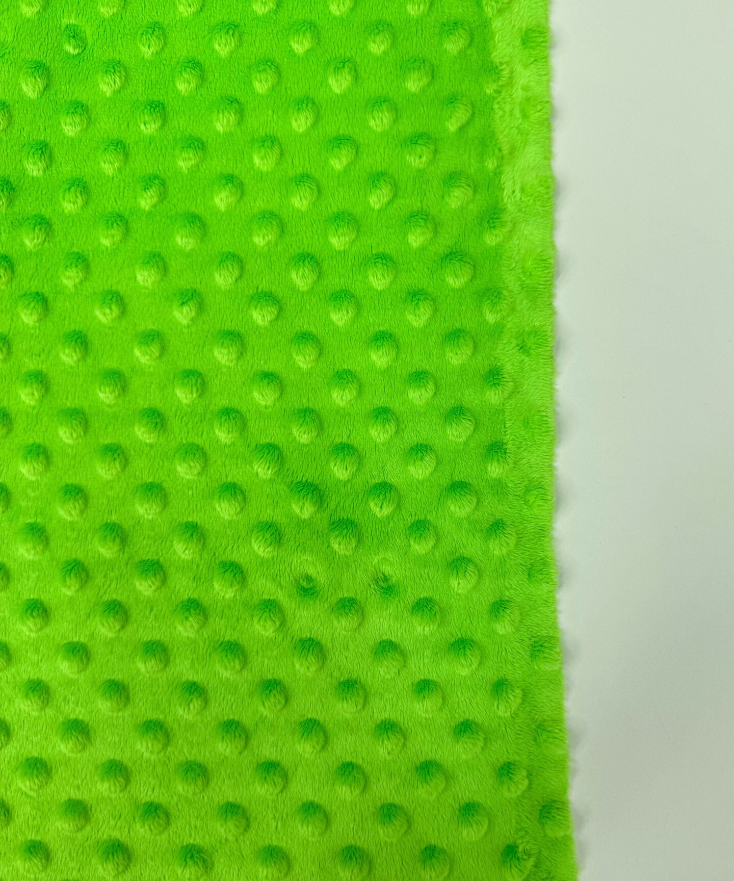 Lime Green Minky Dot Fabric by the Yard, 60" Wide Ultra-Soft Plush Minky Fabric for Baby Blankets, Nursery Decor, Plush Toys & Sewing