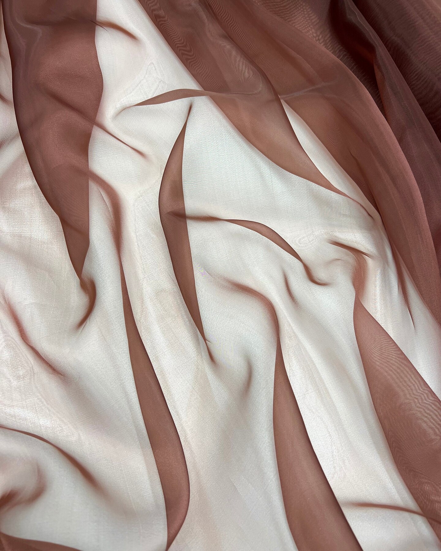 Chocolate Crystal Organza Fabric by the Yard, 60" Wide Sheer Lightweight Organza for Wedding Dresses, Event Decor, Curtains & Sewing