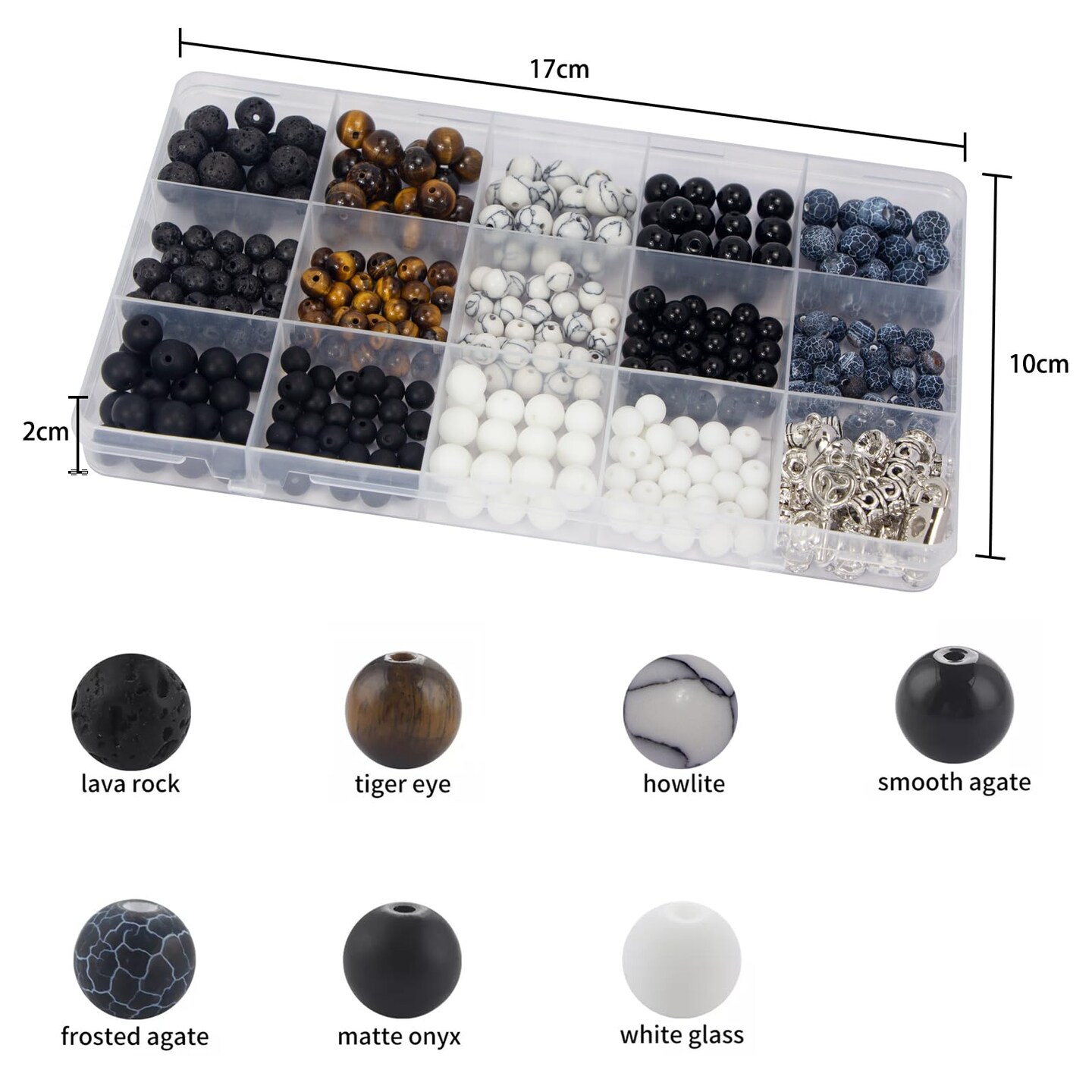 Stone Beads for Jewelry Making, Charm Bracelet Making Kit, 450Pcs Beads for Bracelets Making Kit DIY Magnetic Bracelets for Couples Lovers