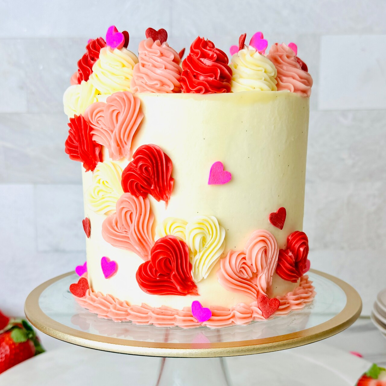 Valentine's Day Strawberry Cake