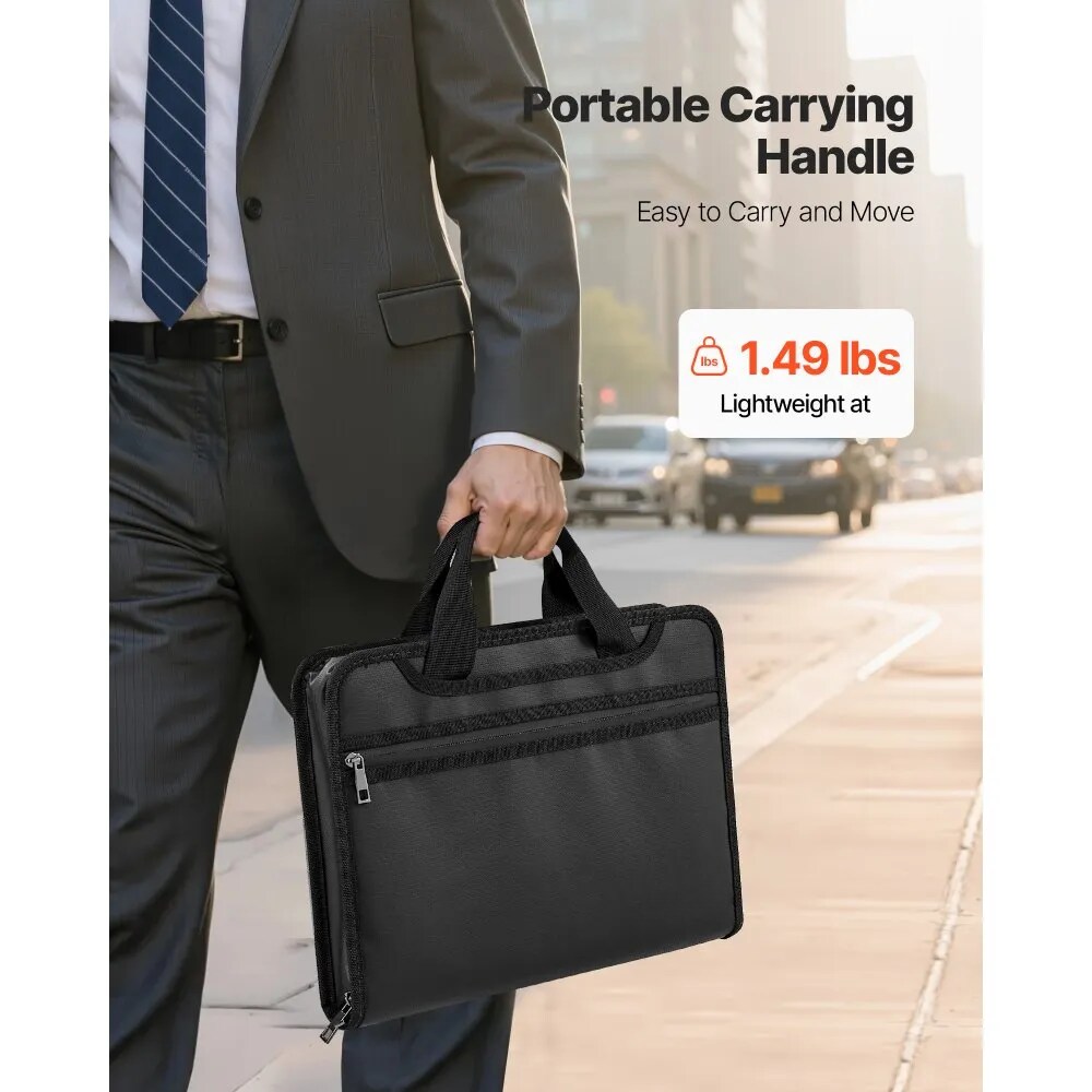 Portable Fireproof Document Bag, Multi-Layer Heat and Water Resistant Storage for Files