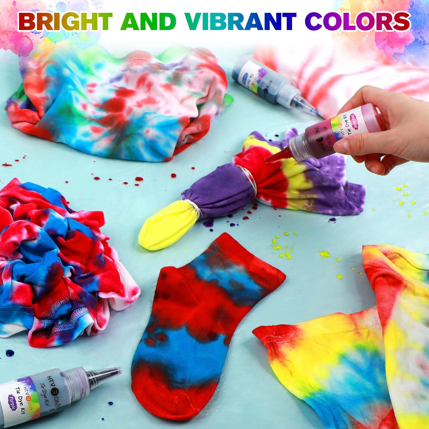 Tie Dye Kit - 26 Colors Pre-Filled Bottles Tye Dye Kit, Permanent Non-Toxic Tie Dye Kits for Adults and Kids, Tie Die Kit for Group Handmade Creative Activity(Just Add Water)