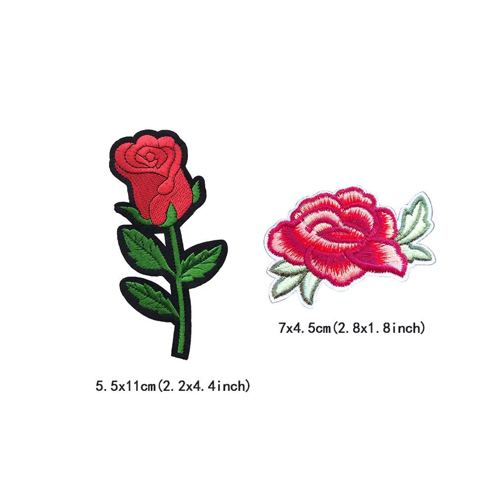 Qingxi Charm 24pcs Assorted Flowers Sewing on/Iron on Embroidered Patches Clothes Dress Hat Pants Shoes Curtain Bag Wallet Sewing Decorating DIY Craft Embarrassment Applique Patches(Flowers 24pcs)