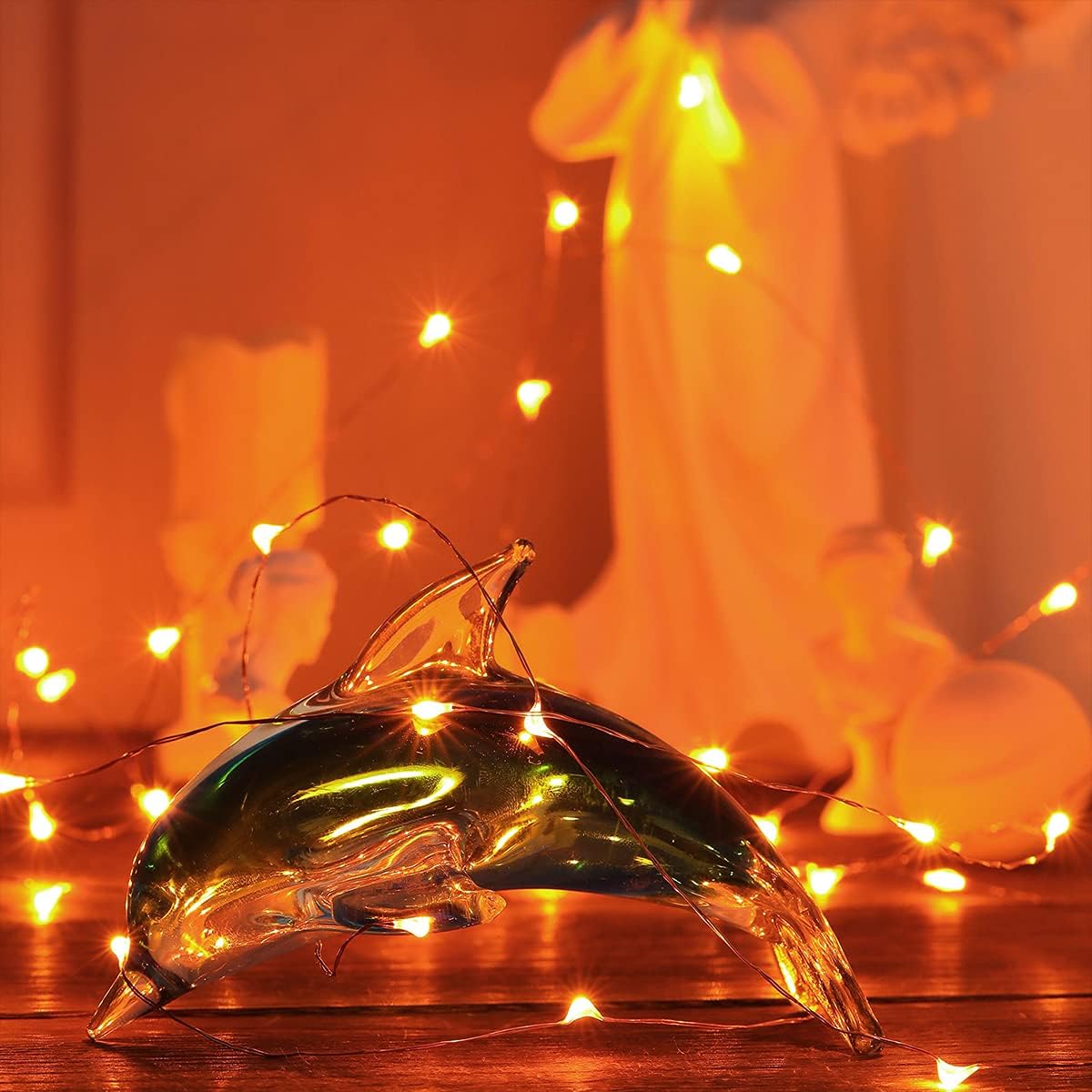 Mini Halloween Fairy String Lights (5m/16ft Orange)