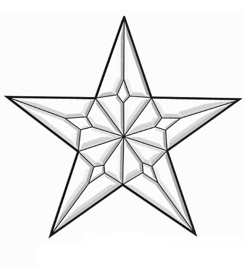 5-3/4" Exquisite Clear Glass 5 Point Star Bevel Cluster EC227