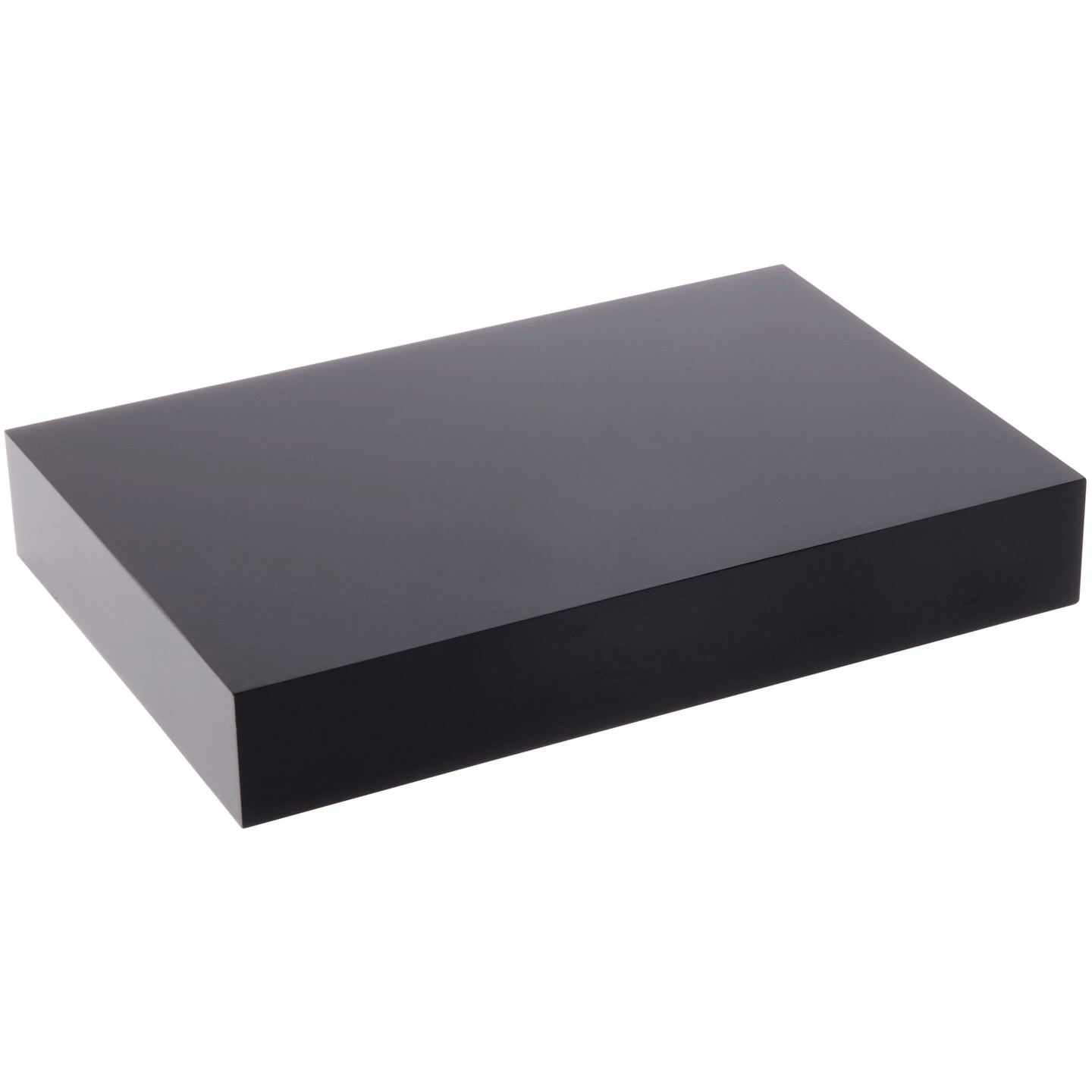 Plymor Black Polished Acrylic Rectangular Display Block, 1" H x 6" W x 4" D