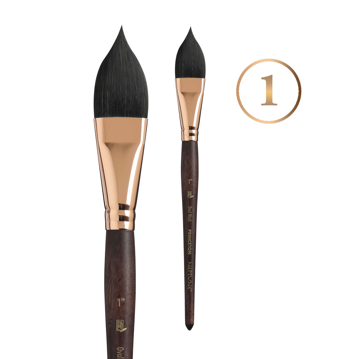 Princeton Series 4750 Neptune Synthetic Squirrel Brush-Short Handle Oval Wash 1"