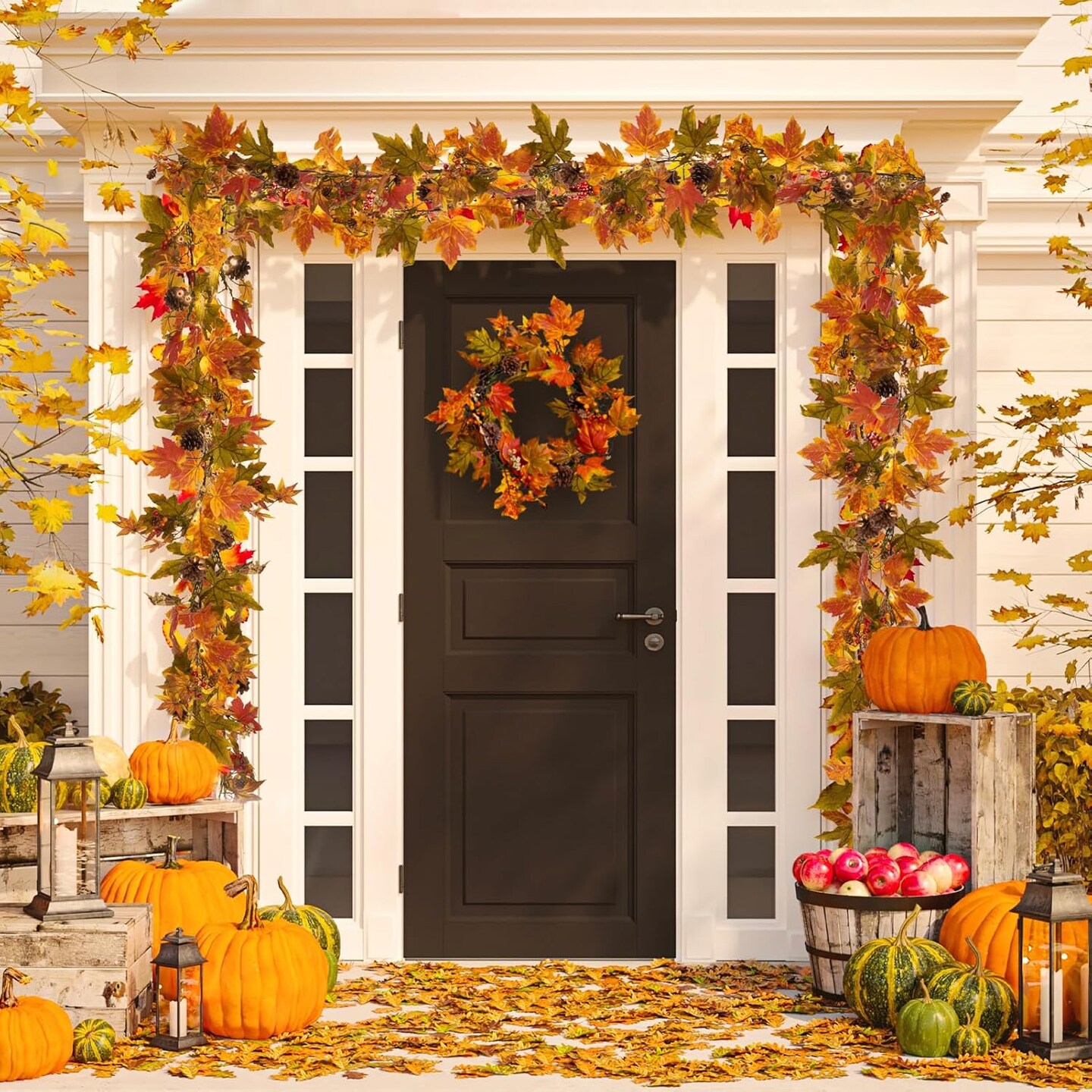 6 Ft Fall Decor Garland with Pine Cones Berries