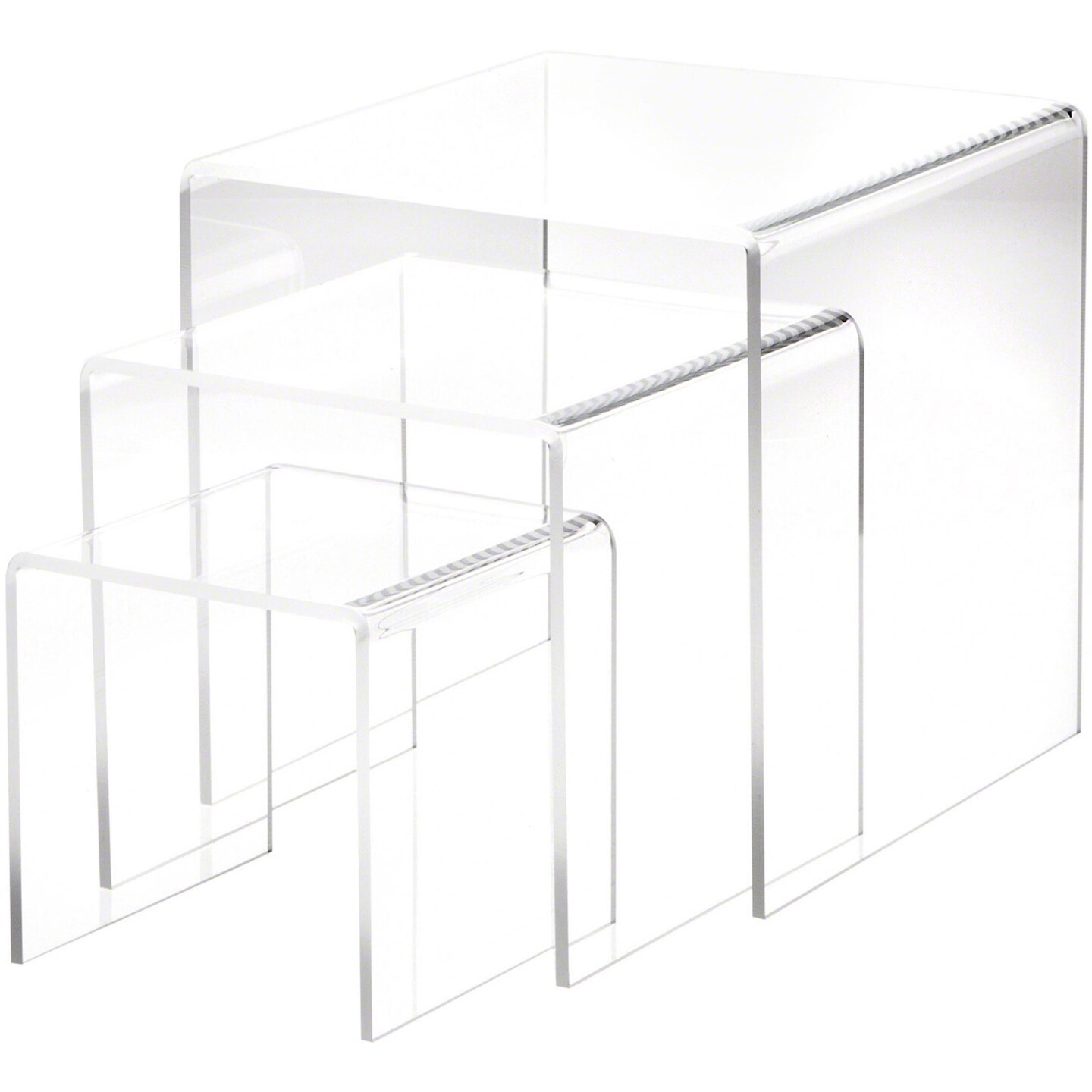 Plymor Clear Acrylic Square Display Risers