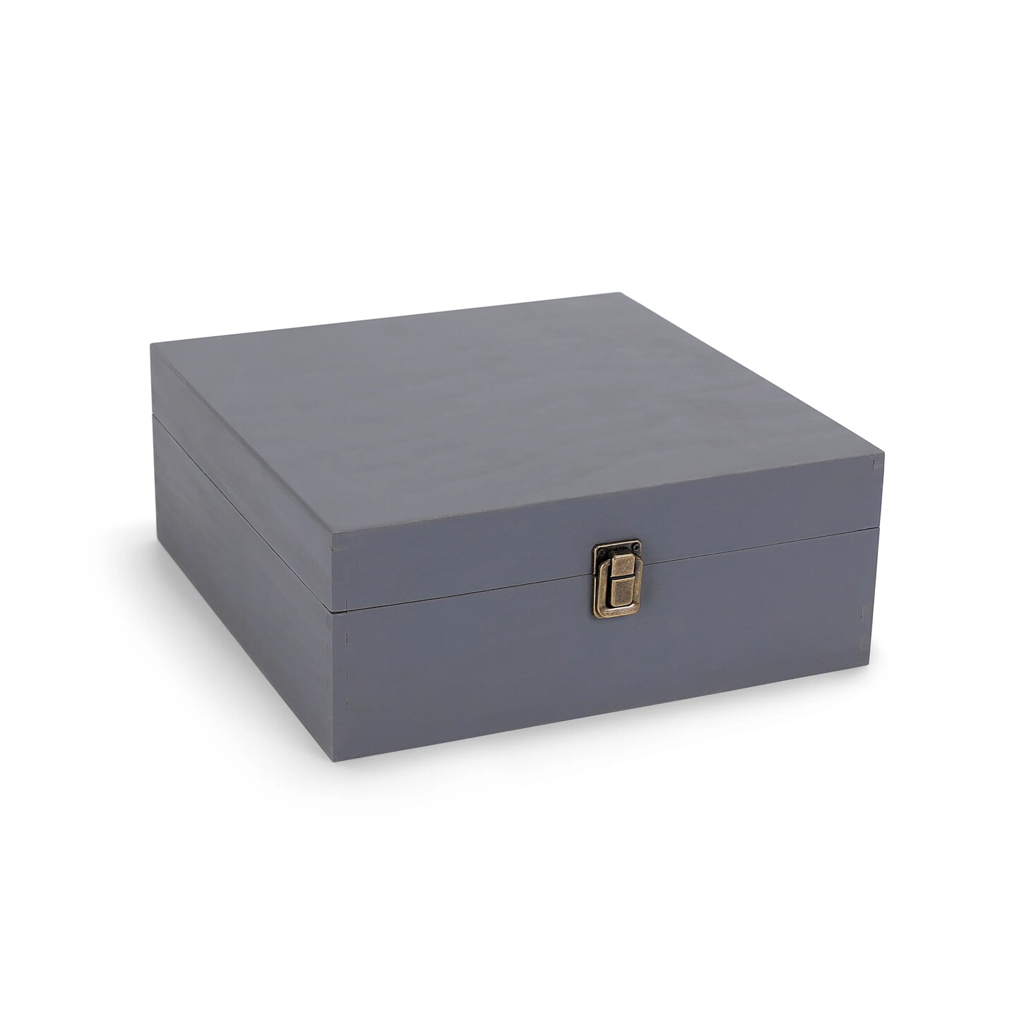 MakerFlo Large Pine Wood Memory Box with Black Felt Inside and Hinged with Clasp of Front, Keepsake Wooden Box Ideal for Craft and Personalization (Laser Engraving, Epoxy, UV DTF, and Vinyl)