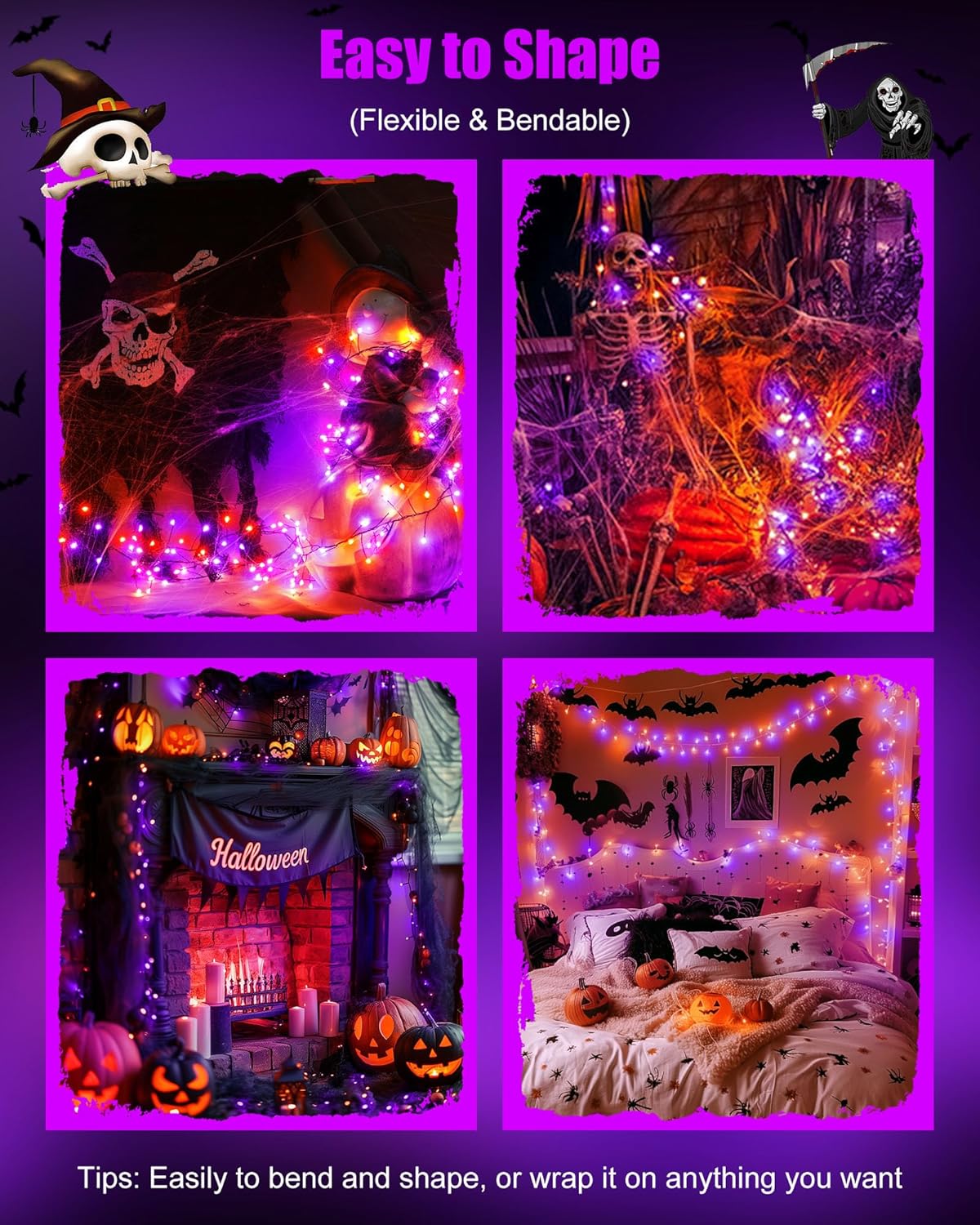 10 Feet 120LEDs Firecracker Halloween Fairy String Lights