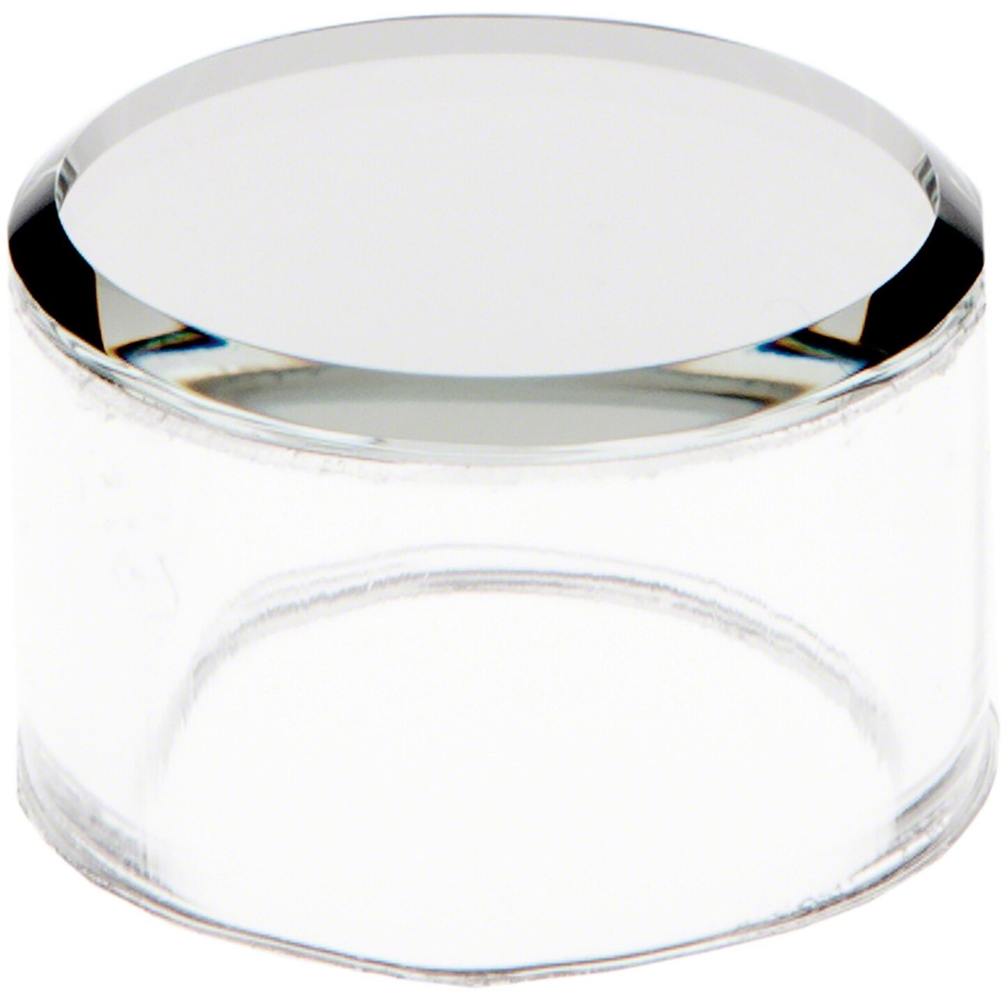 Plymor Clear Acrylic Cylinder Display Riser with Mirror Top, 1" H x 1.5" D