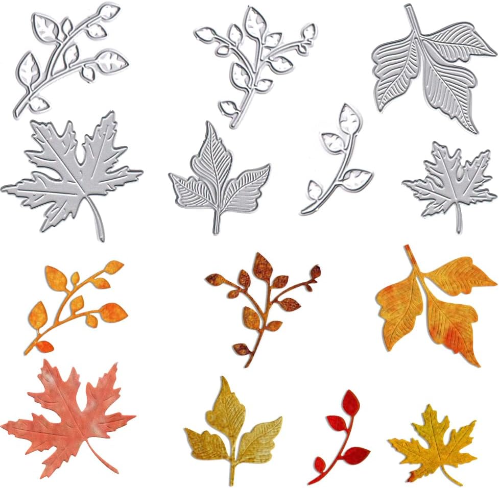 Fall & Thanksgiving Leaves Metal Cutting Dies for Card Making