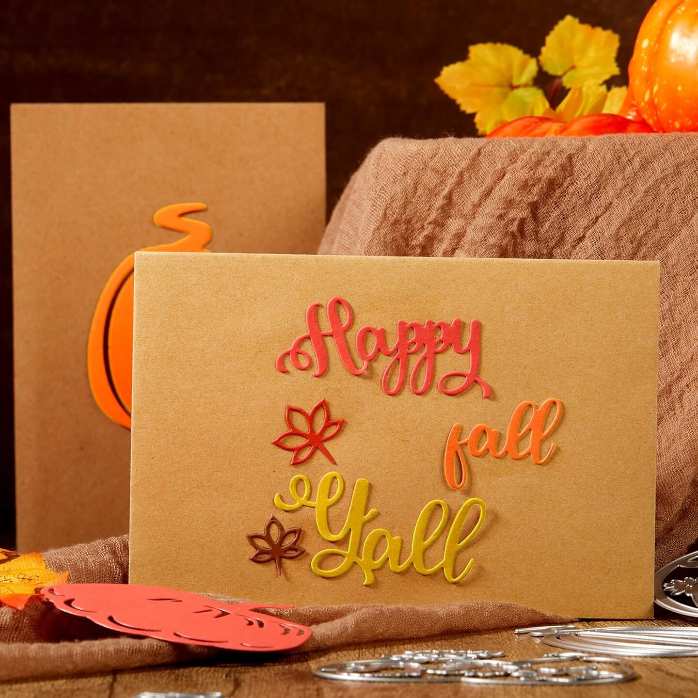 Fall Pumpkin Metal Cutting Dies for Card Making Thanksgiving Metal Cutting