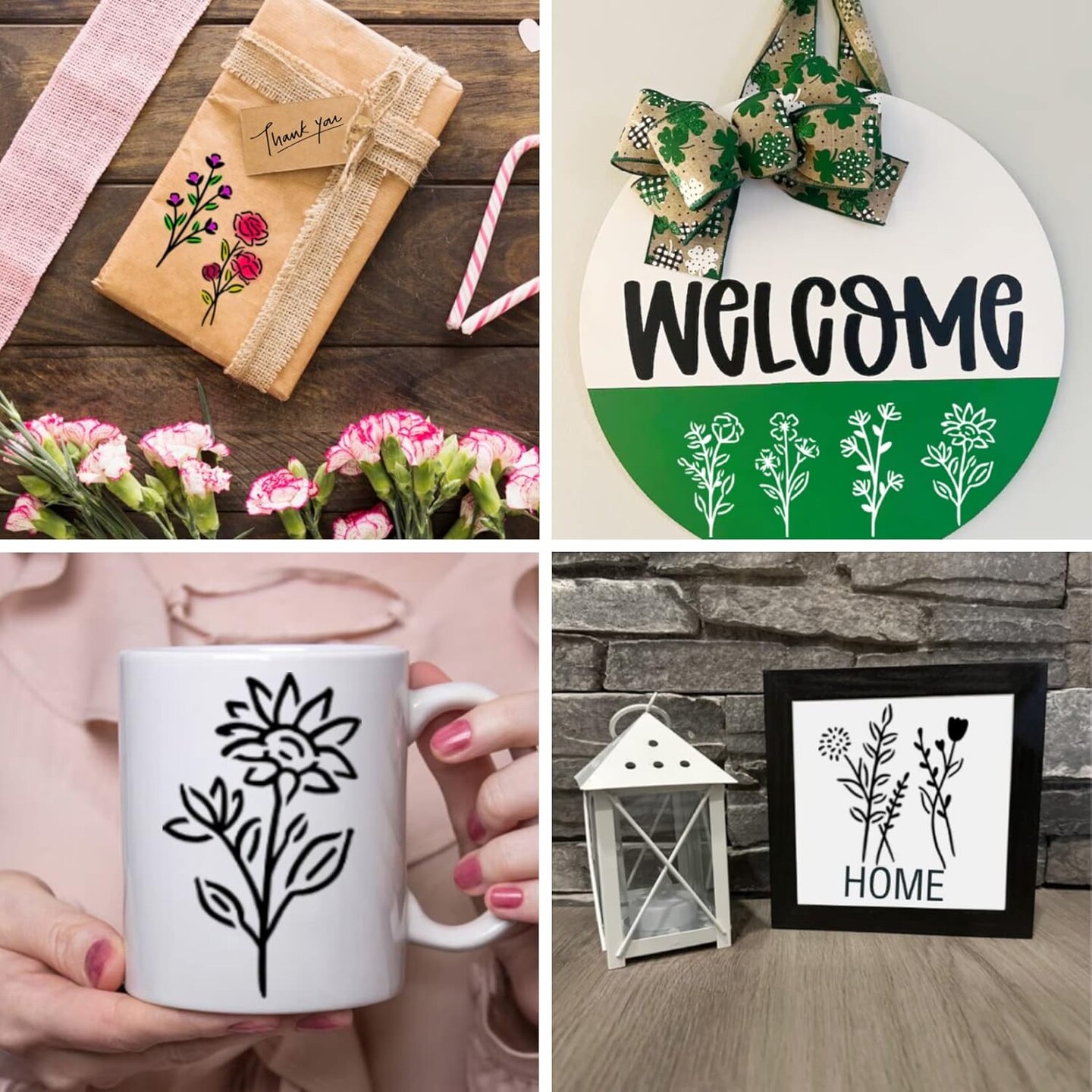 (50 flowers 2) -Botanical Flower Stencils for Crafts Small Wildflower Floral Paint Stencil