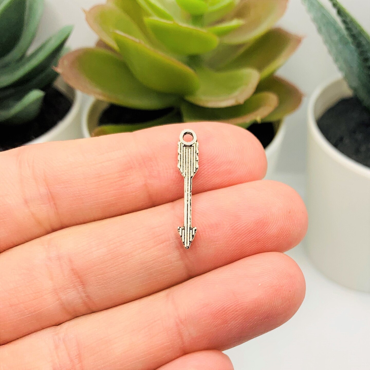 Small Silver Arrow Charms, 22x4mm