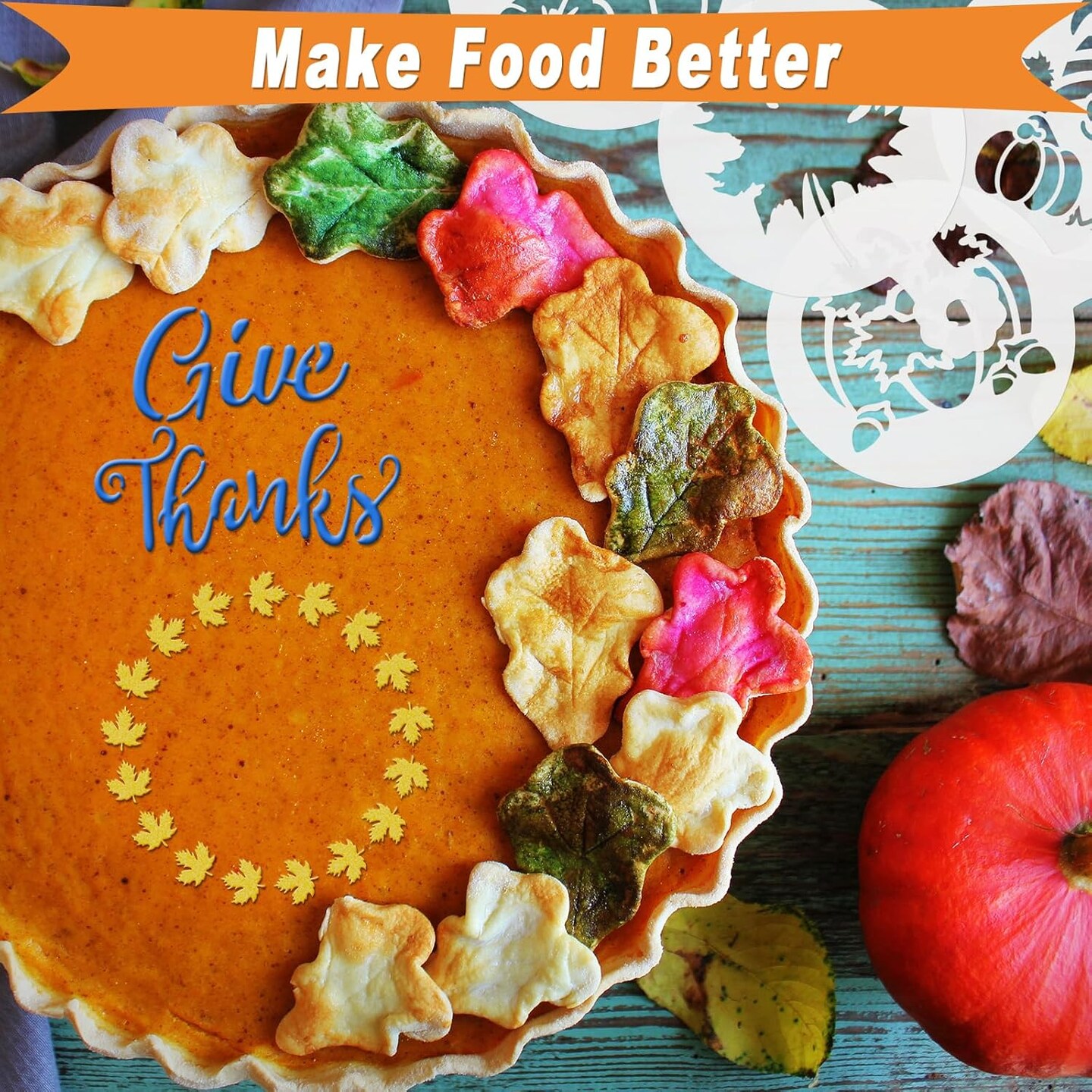 56 Pcs Thanksgiving Cookie Stencils for Royal Icing Cookie Decorating Kit