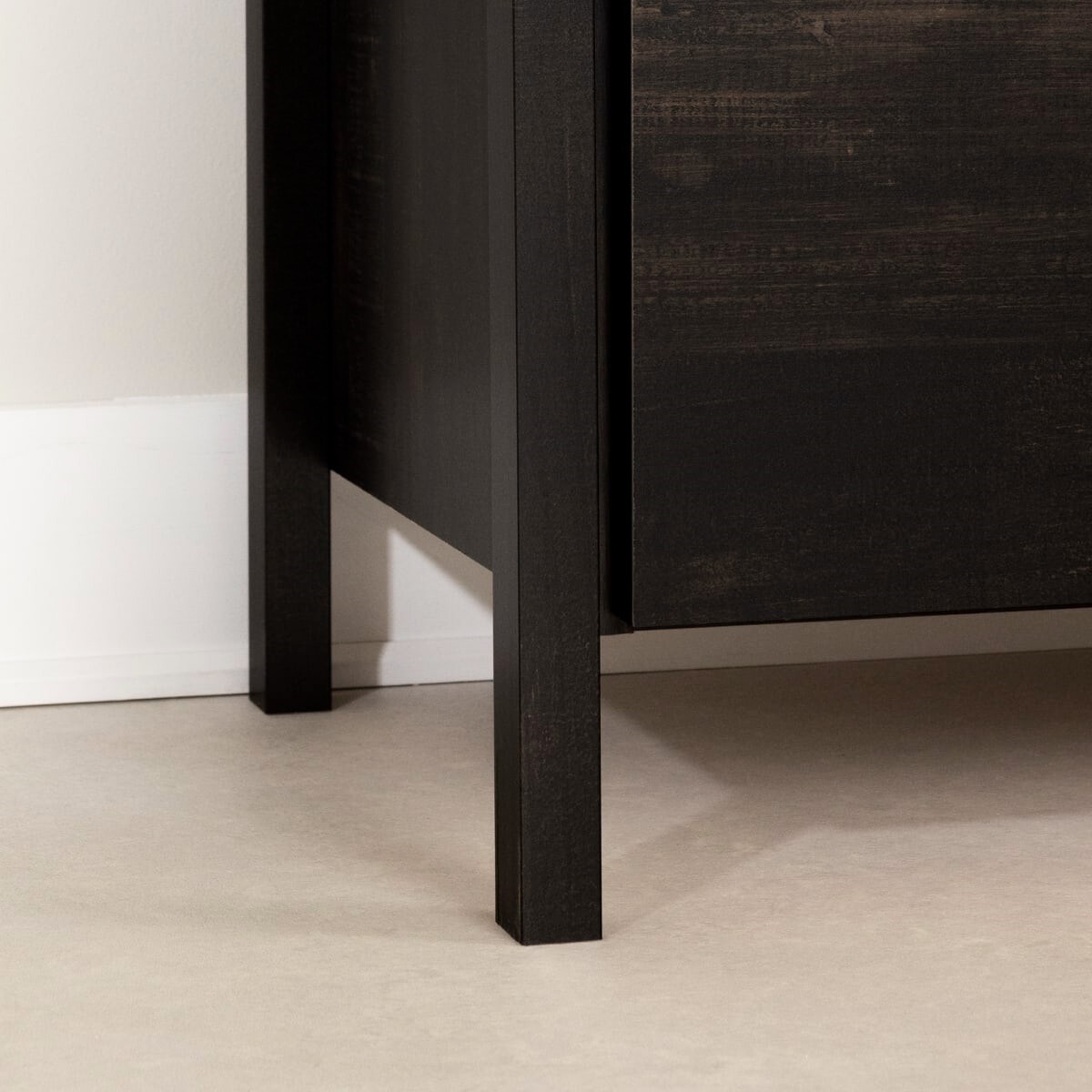 Modern Engineered Wood 2 Drawer Nightstand Bedside Table with Open Cubby and Storage Shelf
