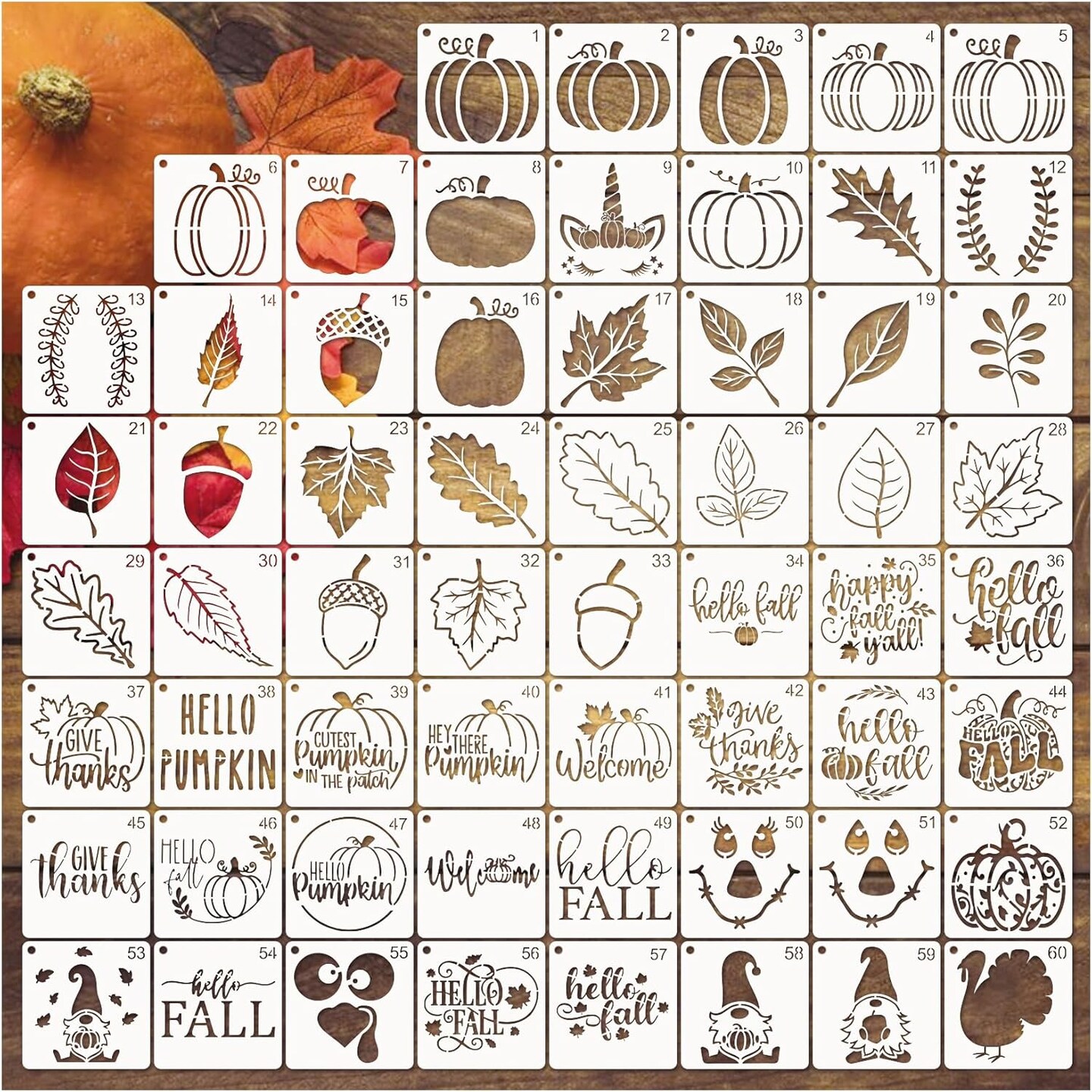 Small Stencils for Painting on Wood Reusable, 3 Inch Reusable Stencil